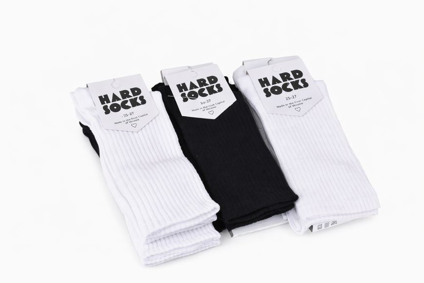 Шкарпетки високі теніски ТМ &ldquo;HARD SOCKS&ldquo;, білі + чорні, 12 пар 25-27 (розмір 40-42р) 2912950589 фото