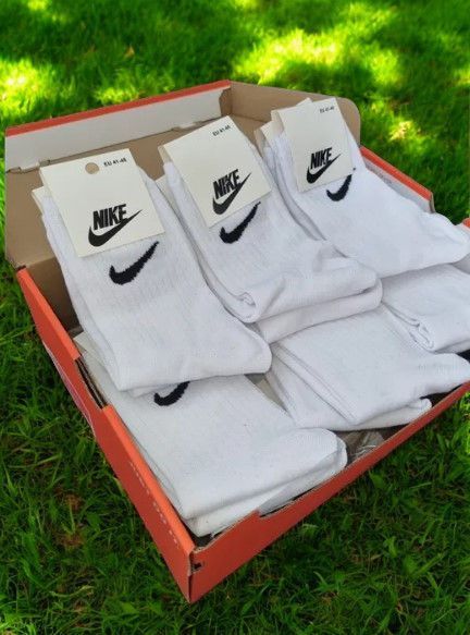 12 пар в упаковці, Шкарпетки NIKE високі білі&nbsp;р. 36-41 2328195202 фото