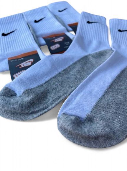 12 пар в упаковці, Шкарпетки NIKE високі білі&nbsp;сіра стопа 41-45р. 2704050821 фото