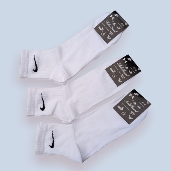 12 пар в упаковці шкарпетки середні білі NIKE 41-45р. 2186413000 фото