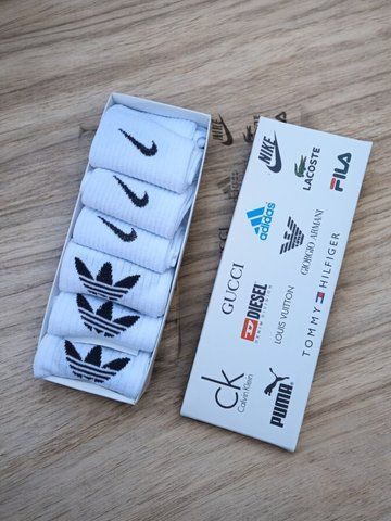 6 пар у коробці, подарунковий набір шкарпеток NIKE + ADIDAS білі 41-44р. 2319005593 фото