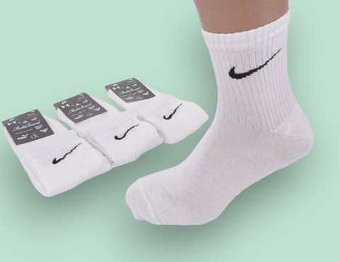 12 пар в упаковці шкарпетки середні білі NIKE 41-45р. 2186413000 фото