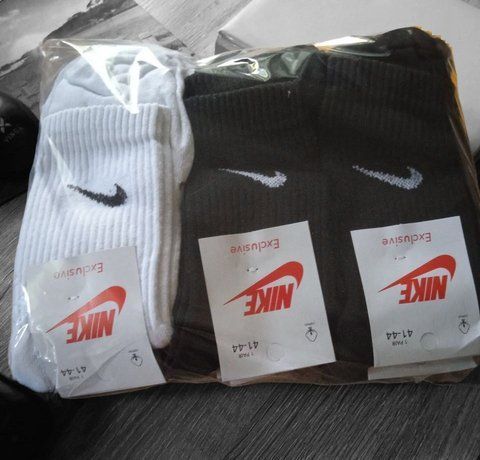 6 пар в упаковці, шкарпетки NIKE 3 пар білі + 3 пар чорні 36-39р. 2212762018 фото