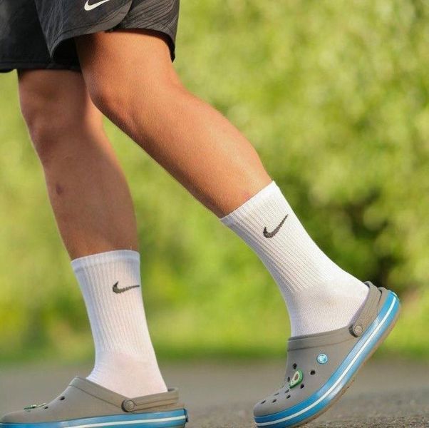 6 пар у коробці, подарунковий набір шкарпеток (3 короткі + 3 високі) NIKE білі 41-44р. 2319035629 фото
