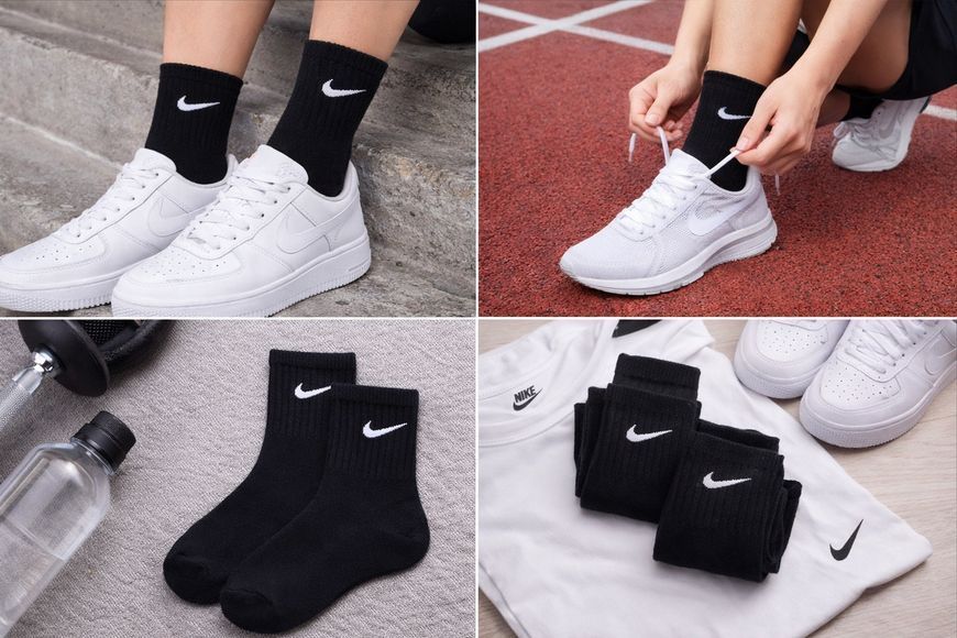 6 пар в упаковці, шкарпетки NIKE чорні 36-39р. 2174222833 фото