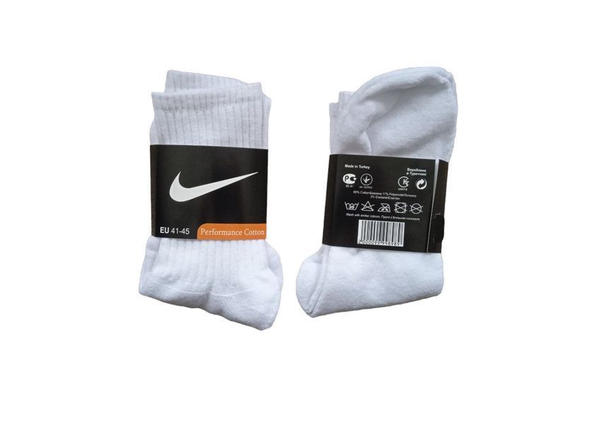 12 пар носков NIKE зимние махровые белые 41-45р. 2398426964 фото