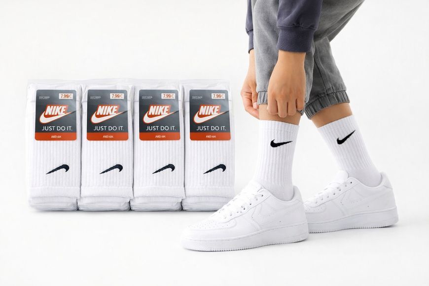 5 пар в упаковці, шкарпетки NIKE білі 41-44 р. 1946835057 фото