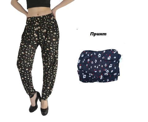 Жіночі штани султанки 3XL-6XL ТМ "Ластівка"(46-54 ) принт 1 2294488431 фото