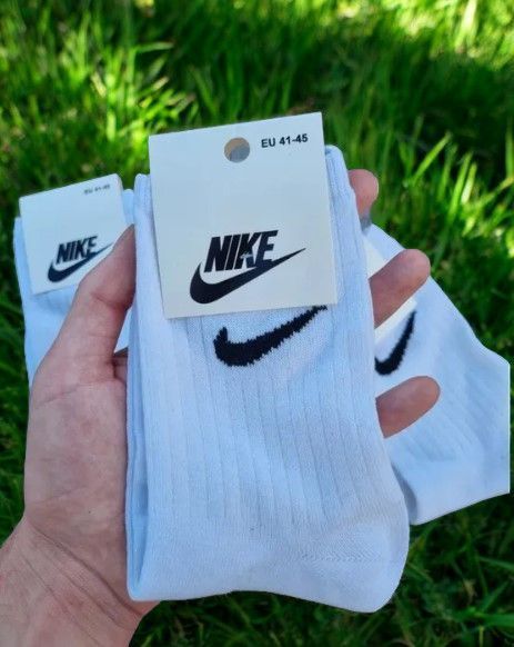 12 пар в упаковке, Носки NIKE высокие белые&nbsp;р. 36-41 2328195202 фото