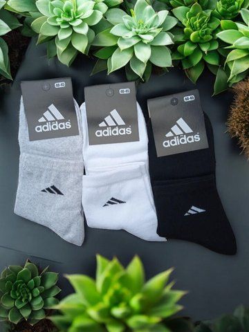 12 пар в упаковці, шкарпетки ADIDAS 3 кольори білі 40-45 грн. 2505008307 фото