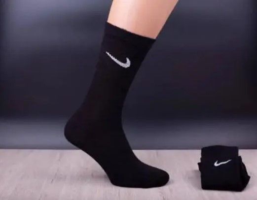 12 пар коротких та високих шкарпеток Nike білі + чорні 2295437420 фото