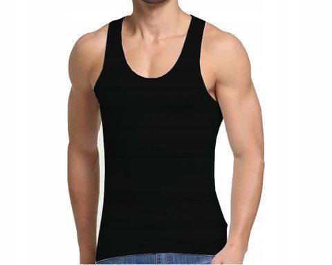 Мужская однотонная хлопковая майка Alarix черная (2XL/50) 2134640096 фото