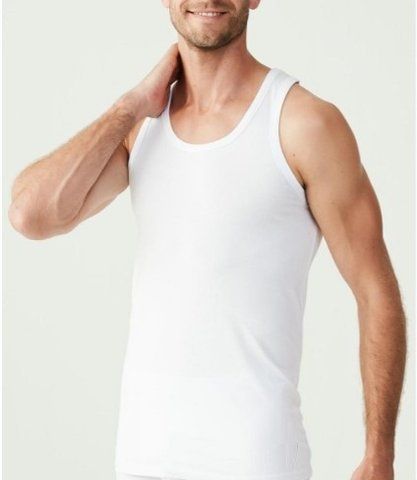 Мужская однотонная хлопковая майка Alarix белая (2XL/50) 2135526139 фото