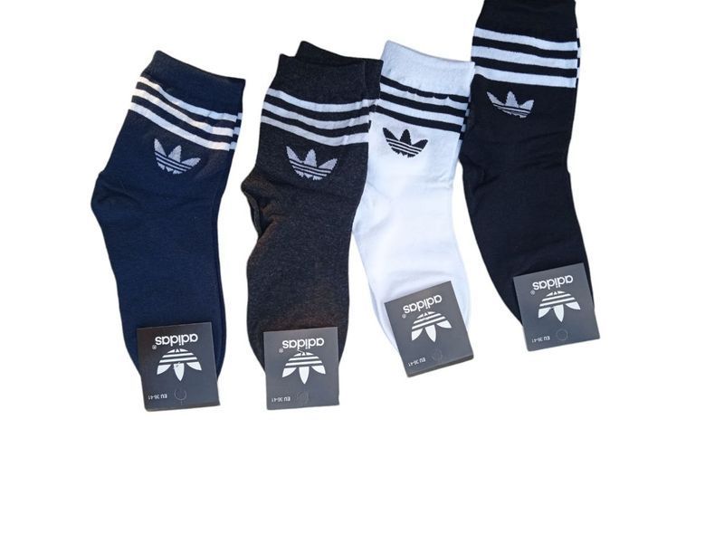 12 пар в упаковці, шкарпетки ADIDAS високі білі 41-44р. 2017871430 фото