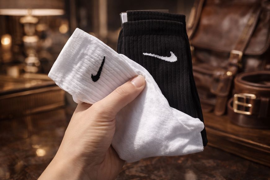12 пар в упаковке, носки NIKE 6 пар белые+ 6 пар черные 36-39р. 1984990915 фото