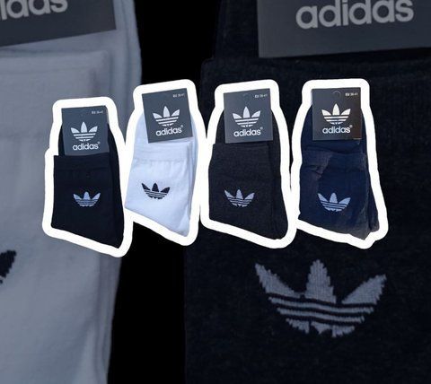 12 пар в упаковці, шкарпетки ADIDAS високі білі 41-44р. 2017887587 фото