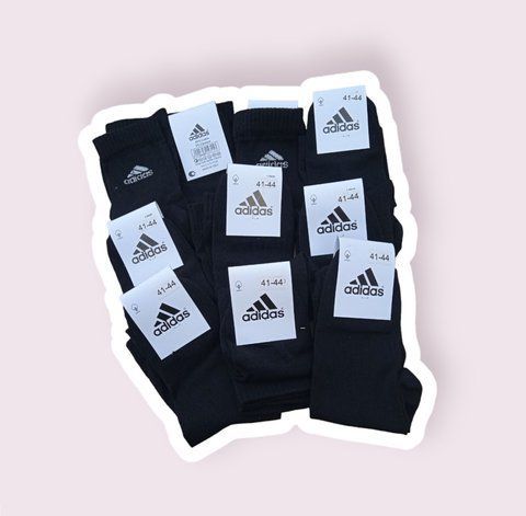 12 пар в упаковці, шкарпетки ADIDAS високі чорні 41-44р. 2085317113 фото