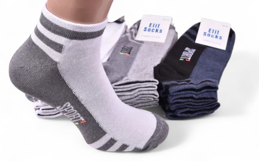 Носки 12 пар спортивные короткие ТМ"ELIT Socks" 3 цвета 40-45 размер 2594480837 фото
