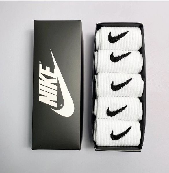 5 пар у коробці, подарунковий набір шкарпеток NIKE білі 41-44р. 2146504311 фото
