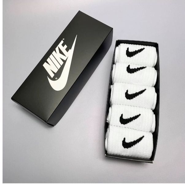 5 пар у коробці, подарунковий набір шкарпеток NIKE білі 36-40р. 2146512320 фото