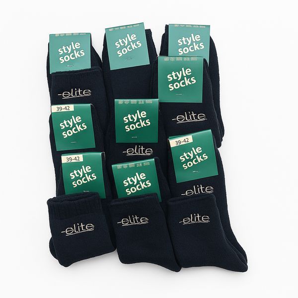 10 пар зимових шкарпеток ТМ "STYLE SOCKS" махра чорні 39-42 2817145305 фото